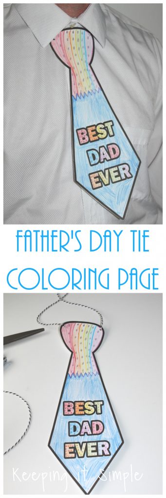 Fathers day tie coloring page printable