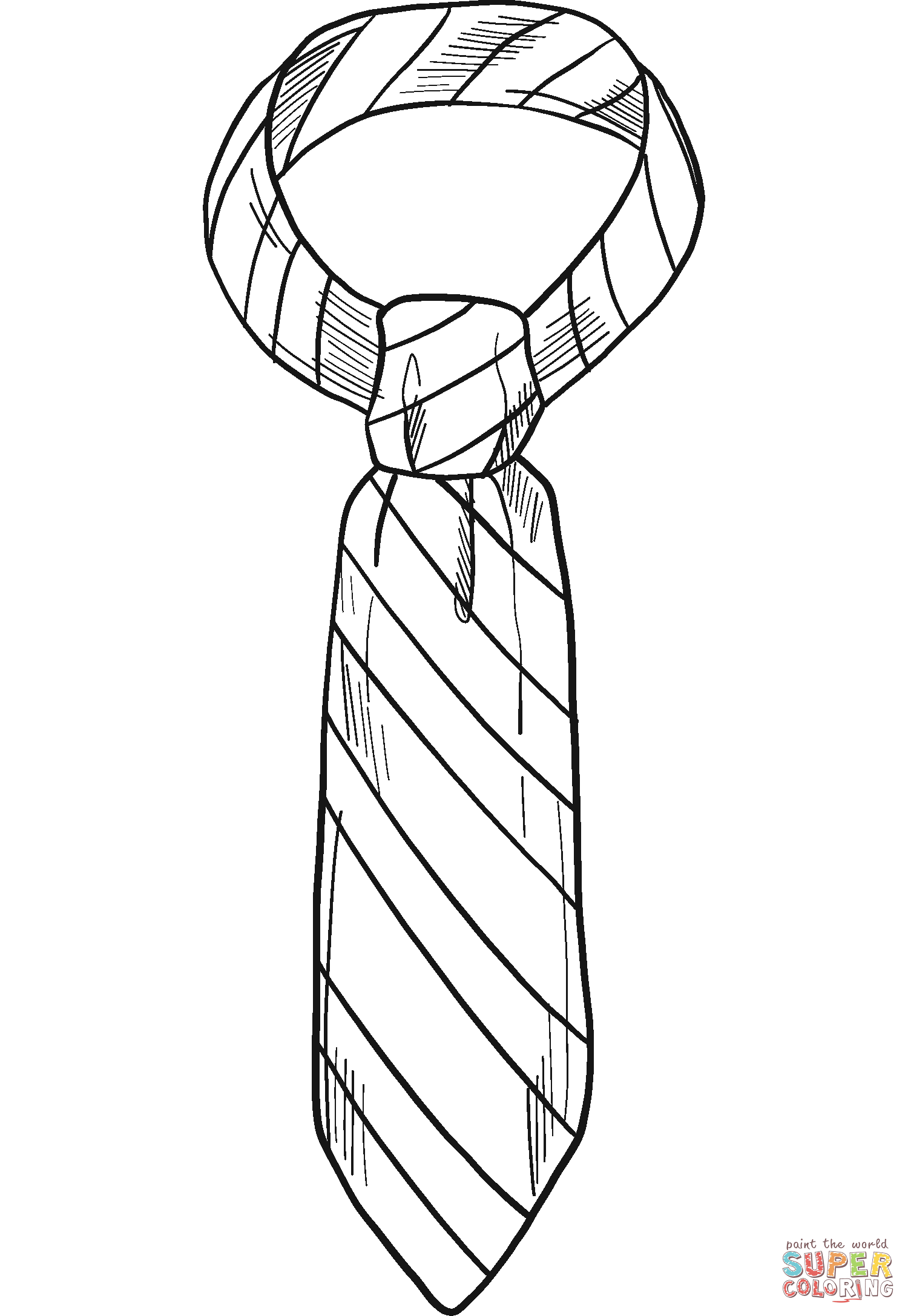 Striped tie coloring page free printable coloring pages