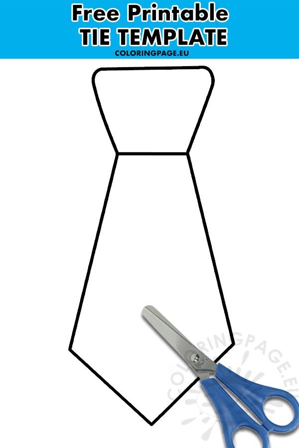 Free fathers day tie template coloring page