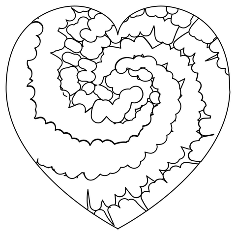 Tie dye heart coloring page free printable coloring pages