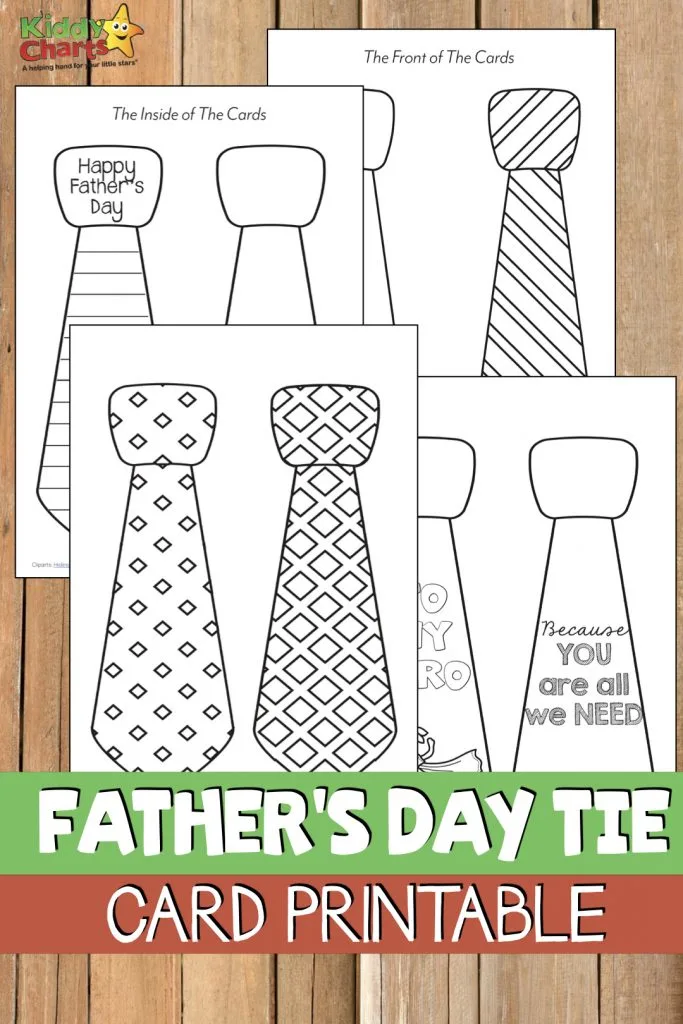 Printable fathers day tie card