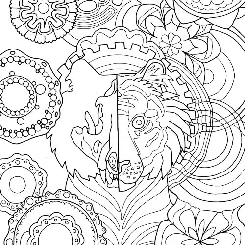 Tiger mandala coloring page for adults