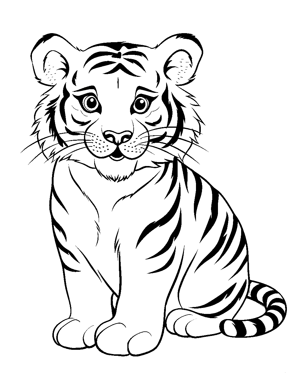 Tiger coloring pages free printable sheets