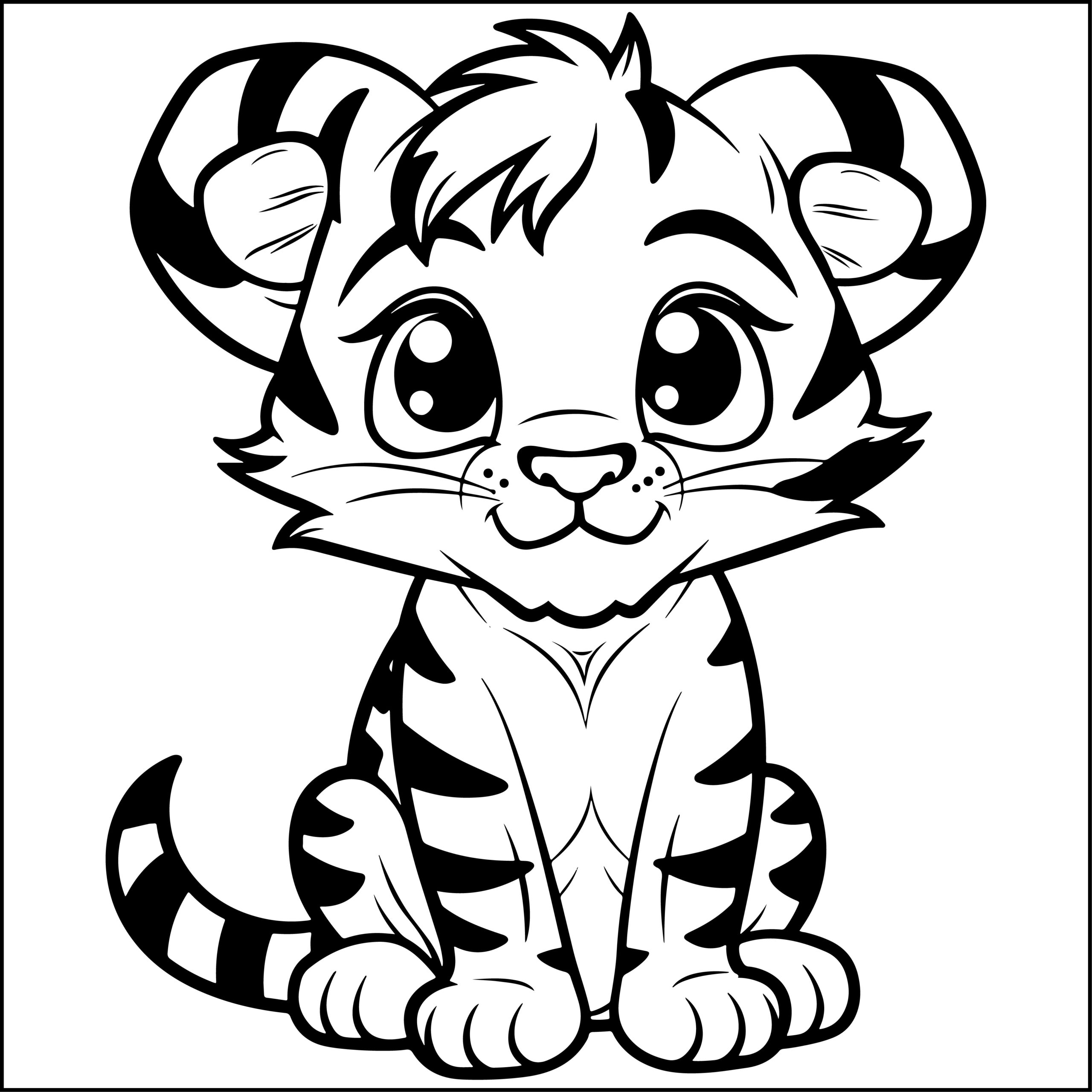 Cute tiger coloring book for girlsboysbig and simple baby tiger coloring pages made by teachers