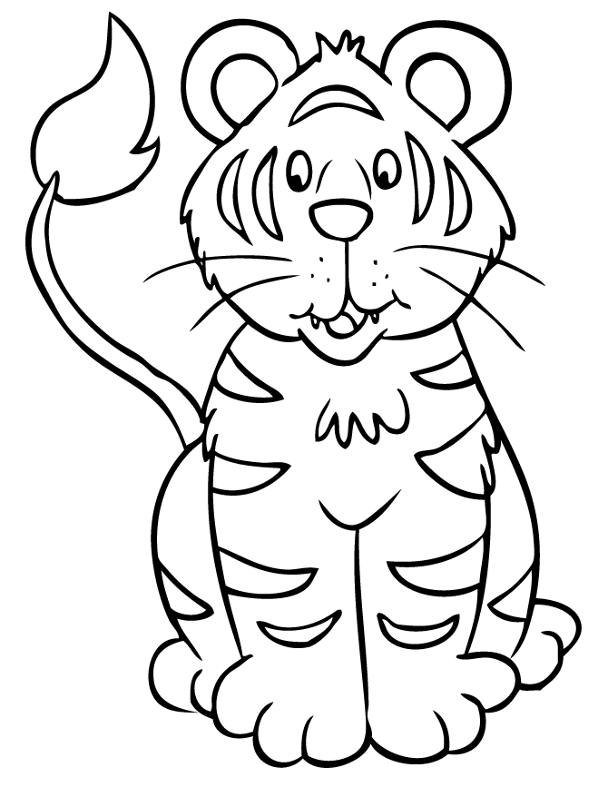 Free printable tiger coloring pages for kids