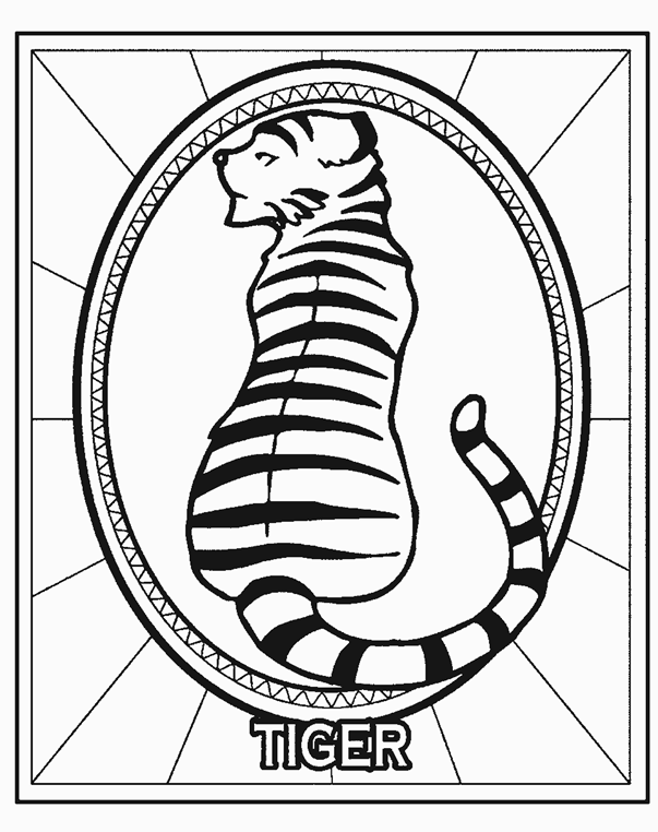 Year of the tiger coloring page