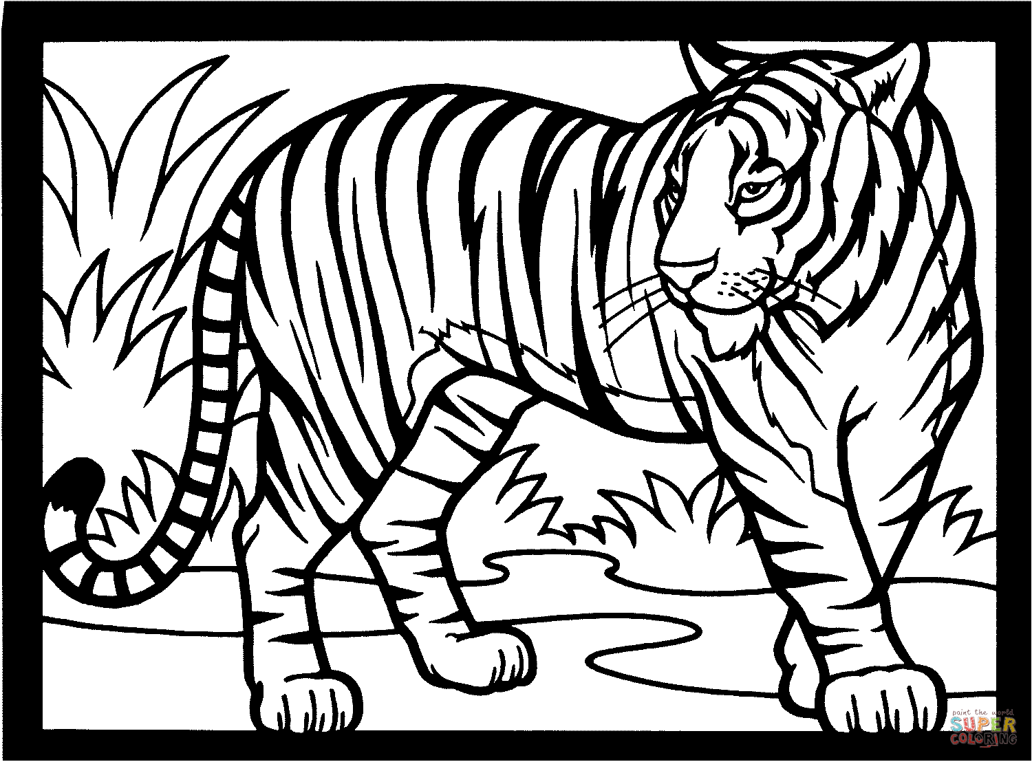 Tiger coloring page free printable coloring pages