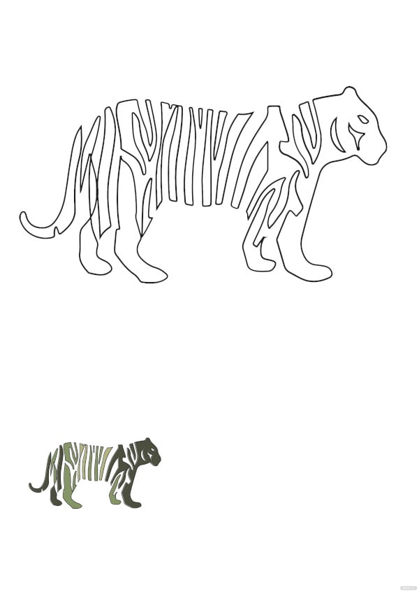 Tiger shape s crafts colouring pages