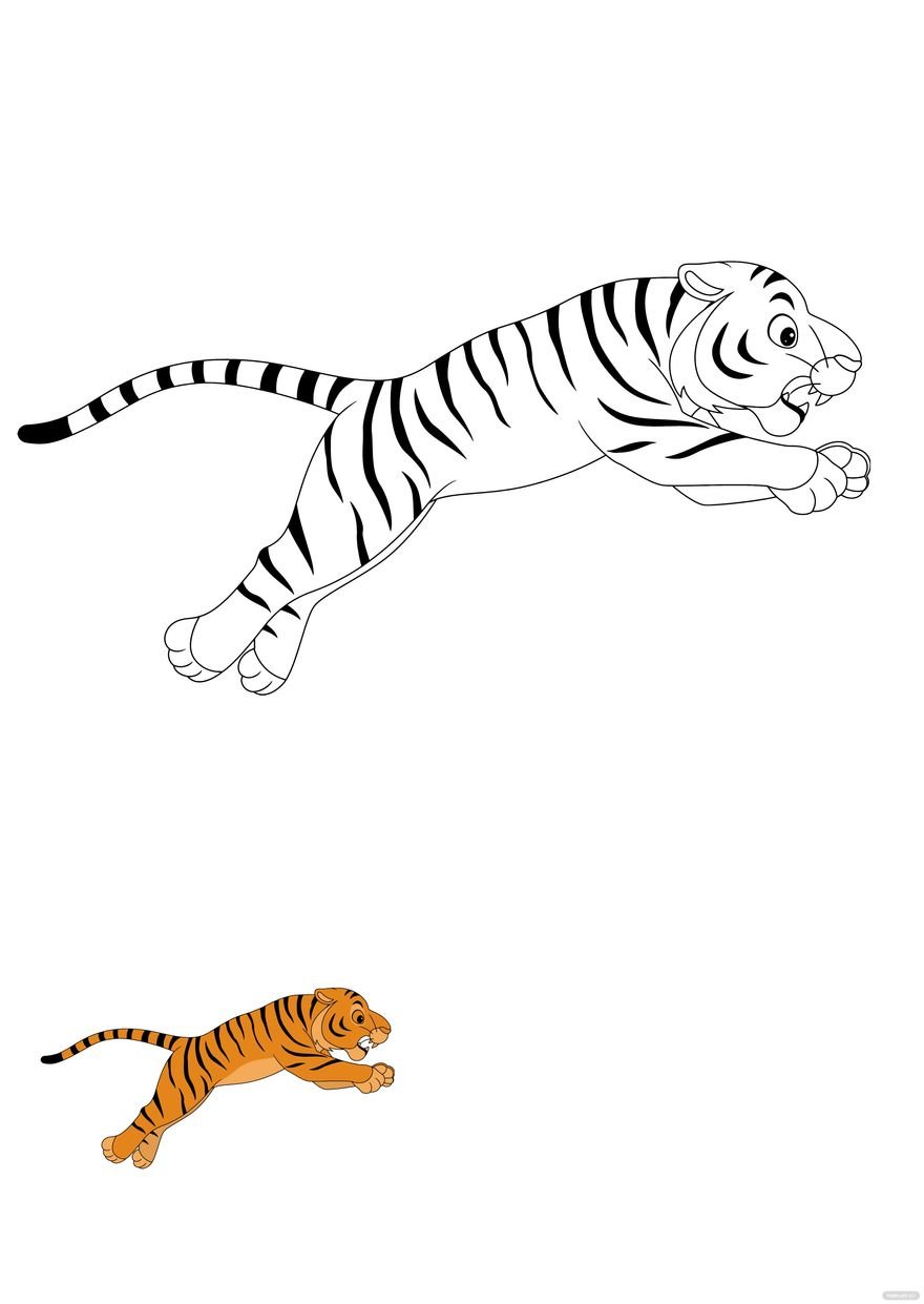 Free simple tiger coloring page