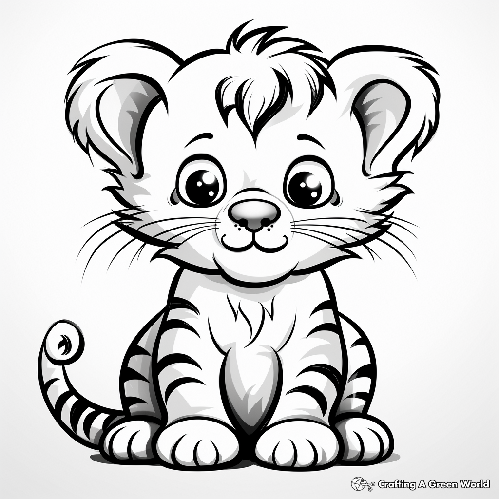 Cute baby tiger coloring pages