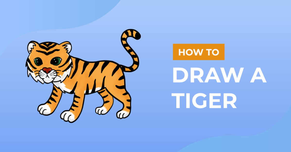 How to draw a tiger in easy steps design bundles