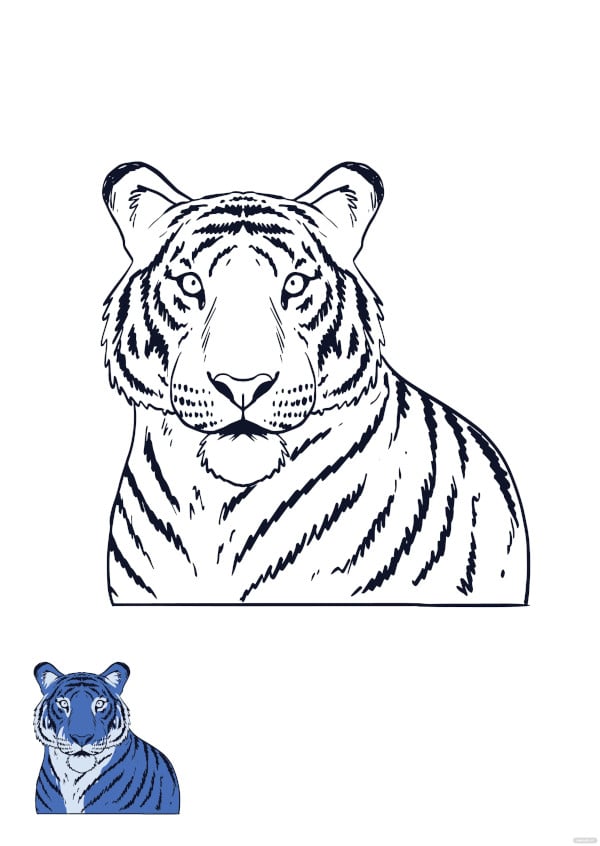 Tiger shape s crafts colouring pages