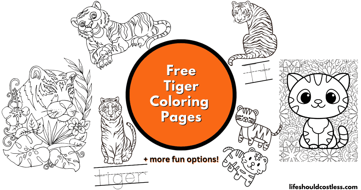 Tiger coloring pages free printable pdf templates