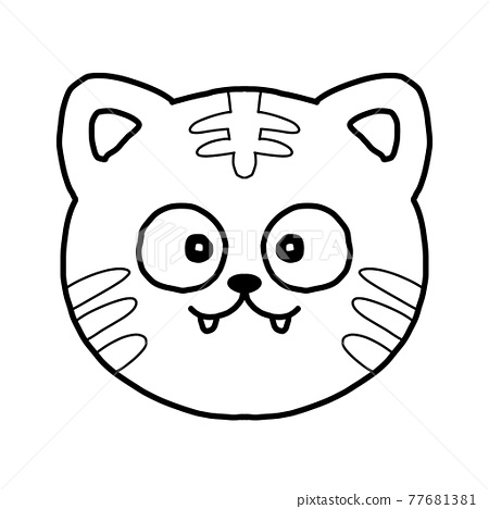 Cute tiger face coloring book