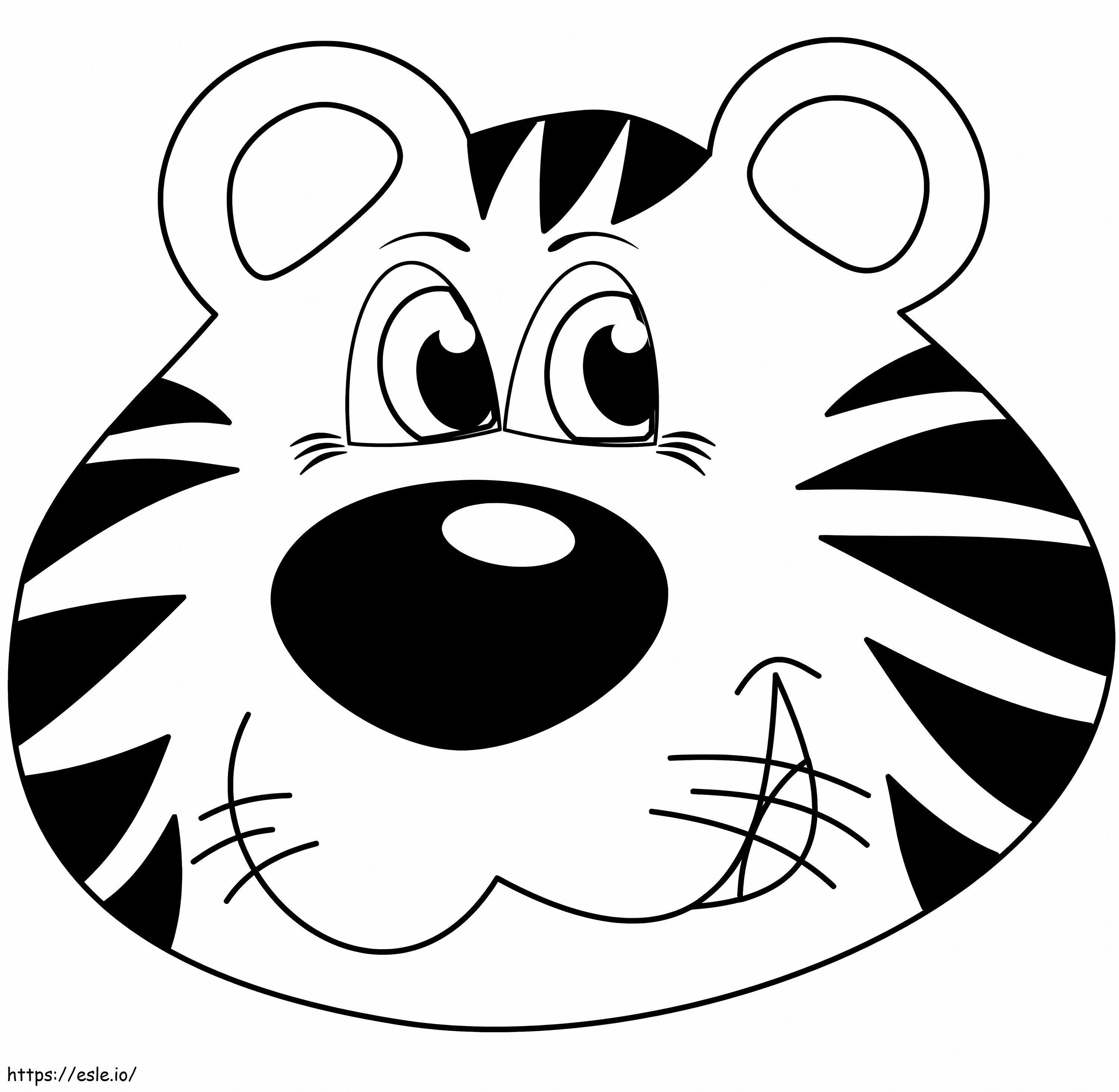 Cartoon tiger face coloring page