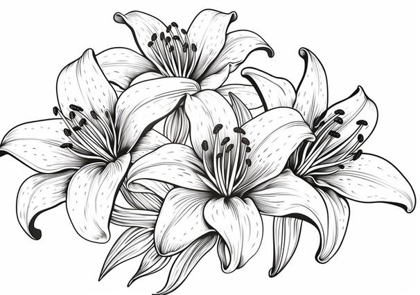 Lilies coloring page little artists world