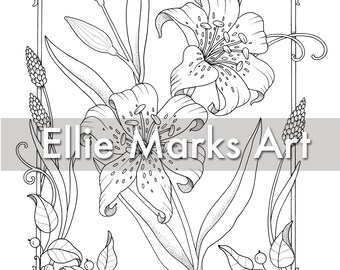 Tiger lily coloring page