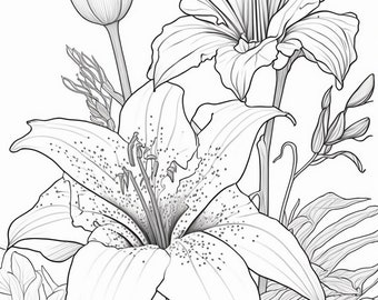 Relaxing coloring pages easter lilies pages