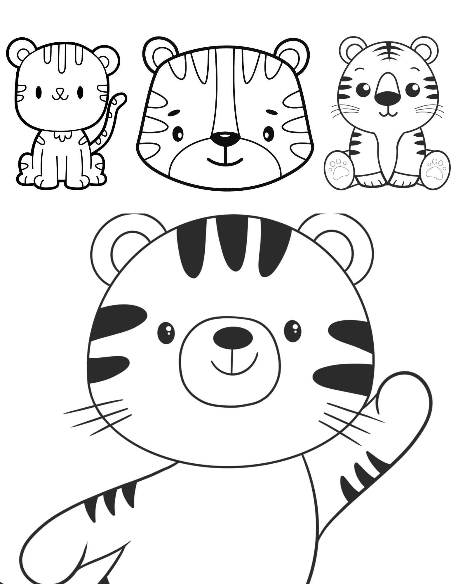 Terrific tiger coloring pages for kids and adults