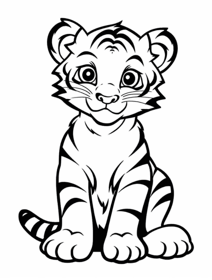 Tiger coloring pages hue therapy