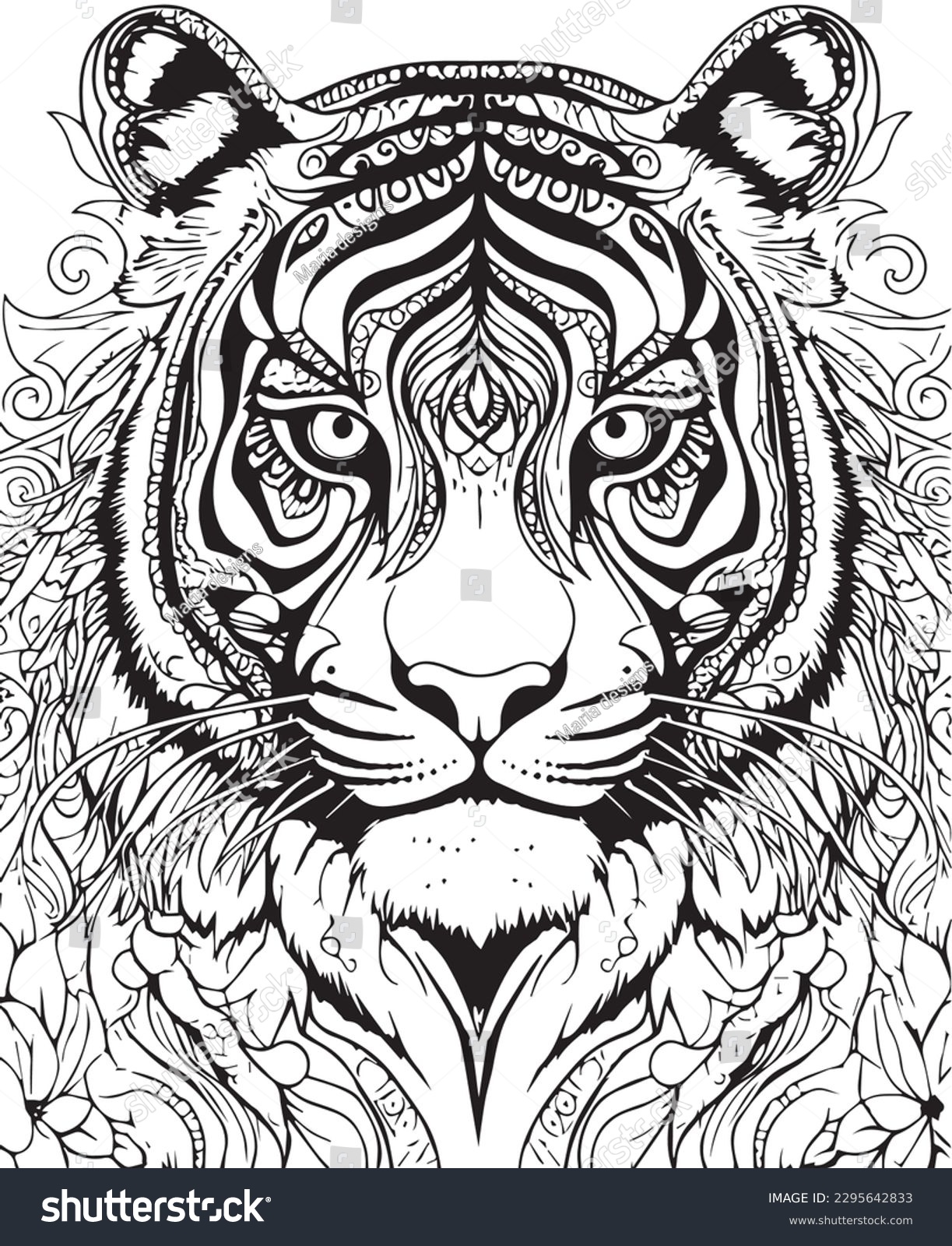 Tiger coloring page images stock photos d objects vectors