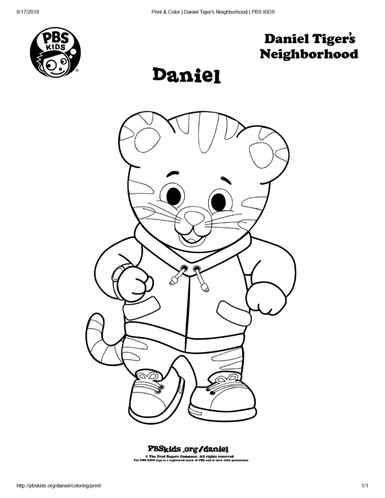Daniel tiger coloring page kids coloringâ kids for parents