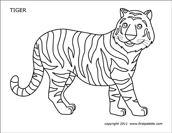 Tiger free printable templates coloring pages