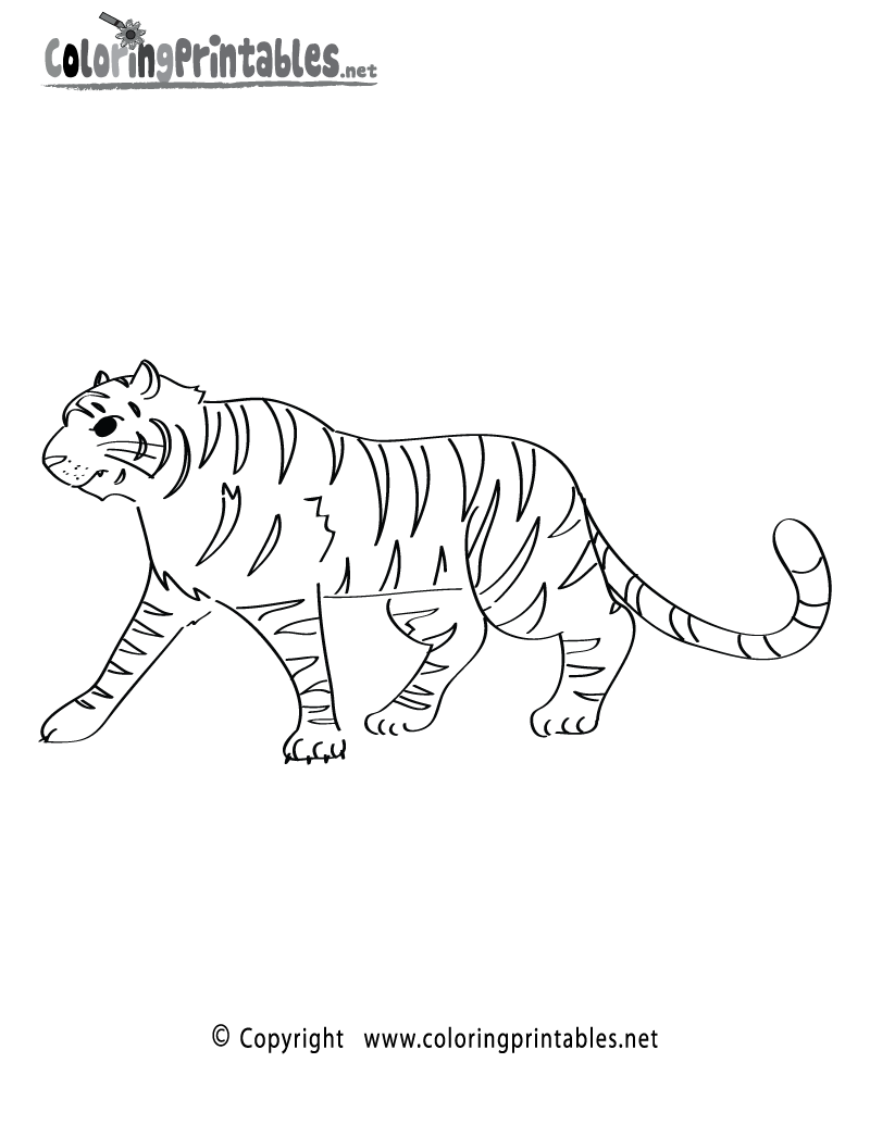 Jungle tiger coloring page