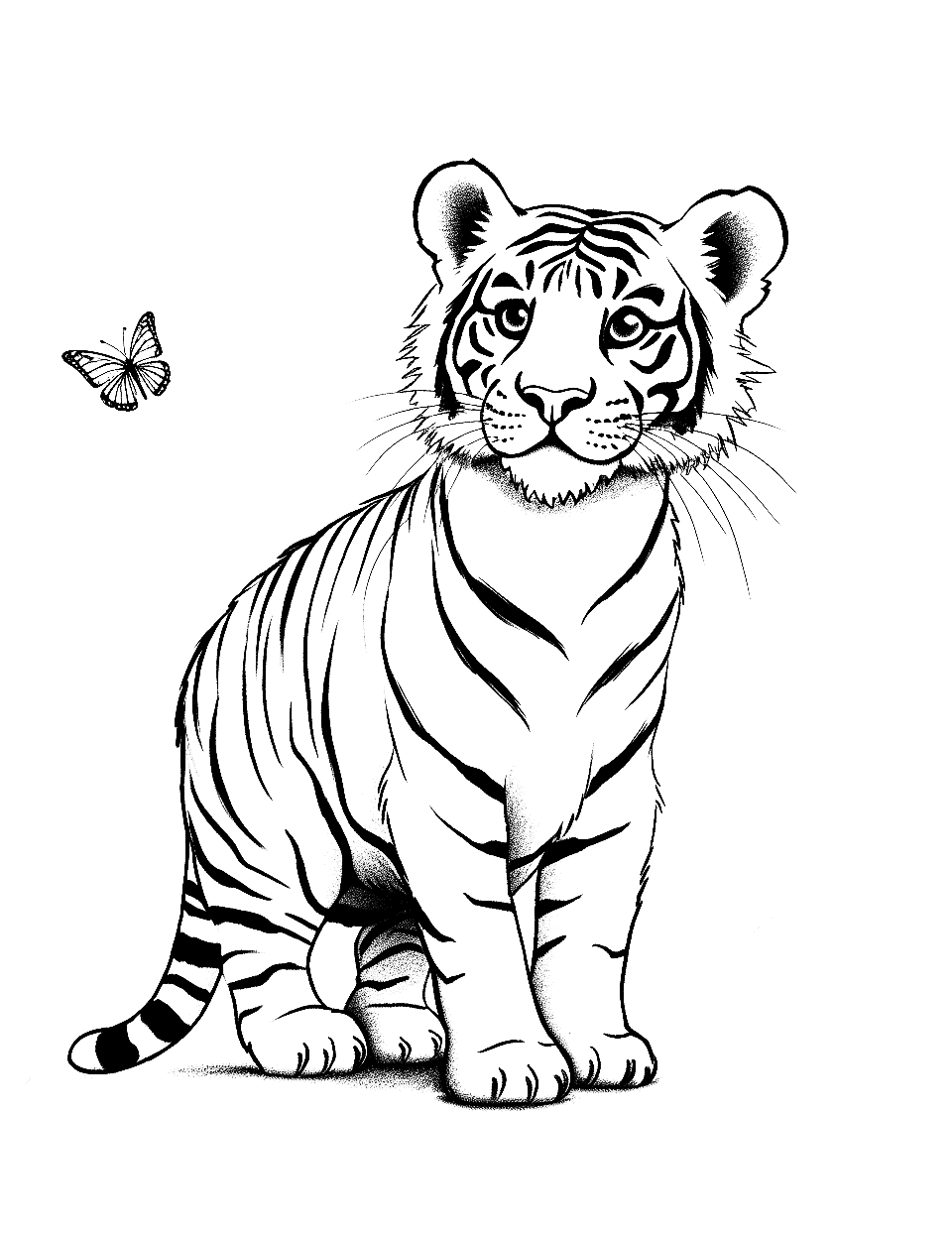 Tiger coloring pages free printable sheets