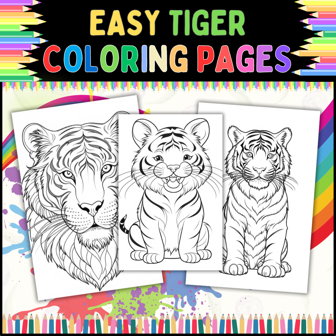 Easy tiger coloring pages fun and relaxing coloring activities for kids made by teachers