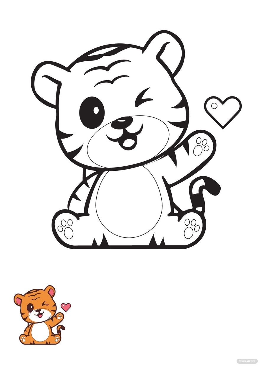 Free baby tiger coloring page