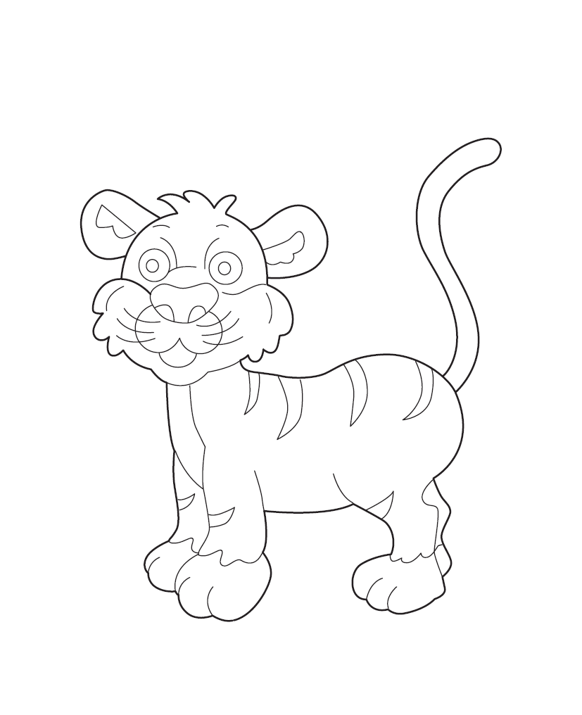 Printable tiger colouring picture free colouring book for children â monkey pen store