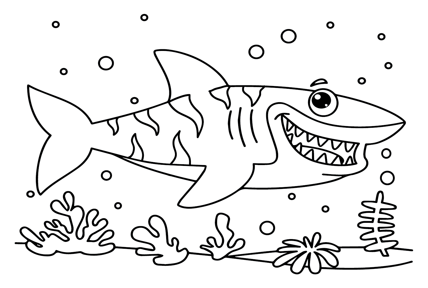 Tiger shark coloring pages