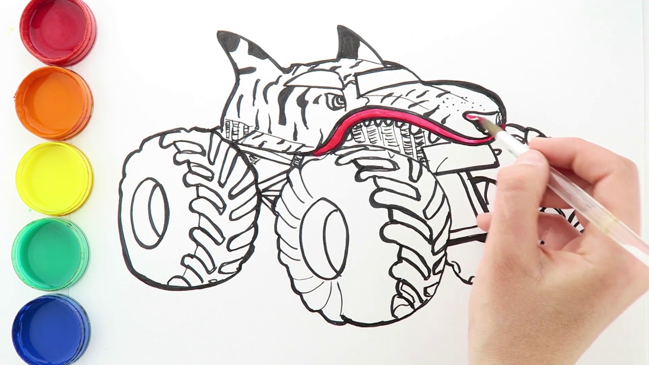 How to draw colour a hot wheels onster truck