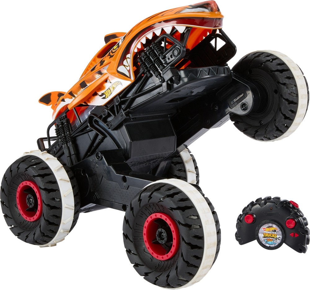 Hot wheels monster trucks hwmt unstoppable tiger shark rc vehicle toys r us nada