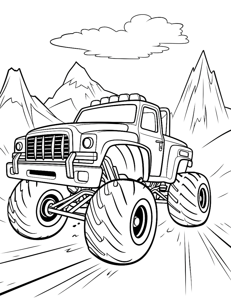 Monster truck coloring pages free printable sheets