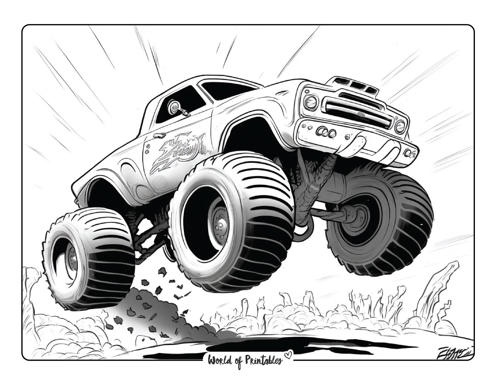 Monster truck coloring pages