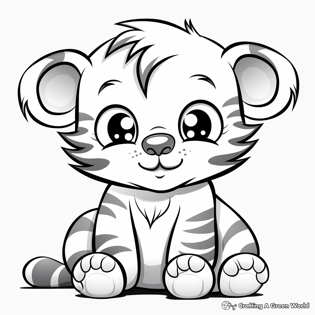 Cute baby tiger coloring pages
