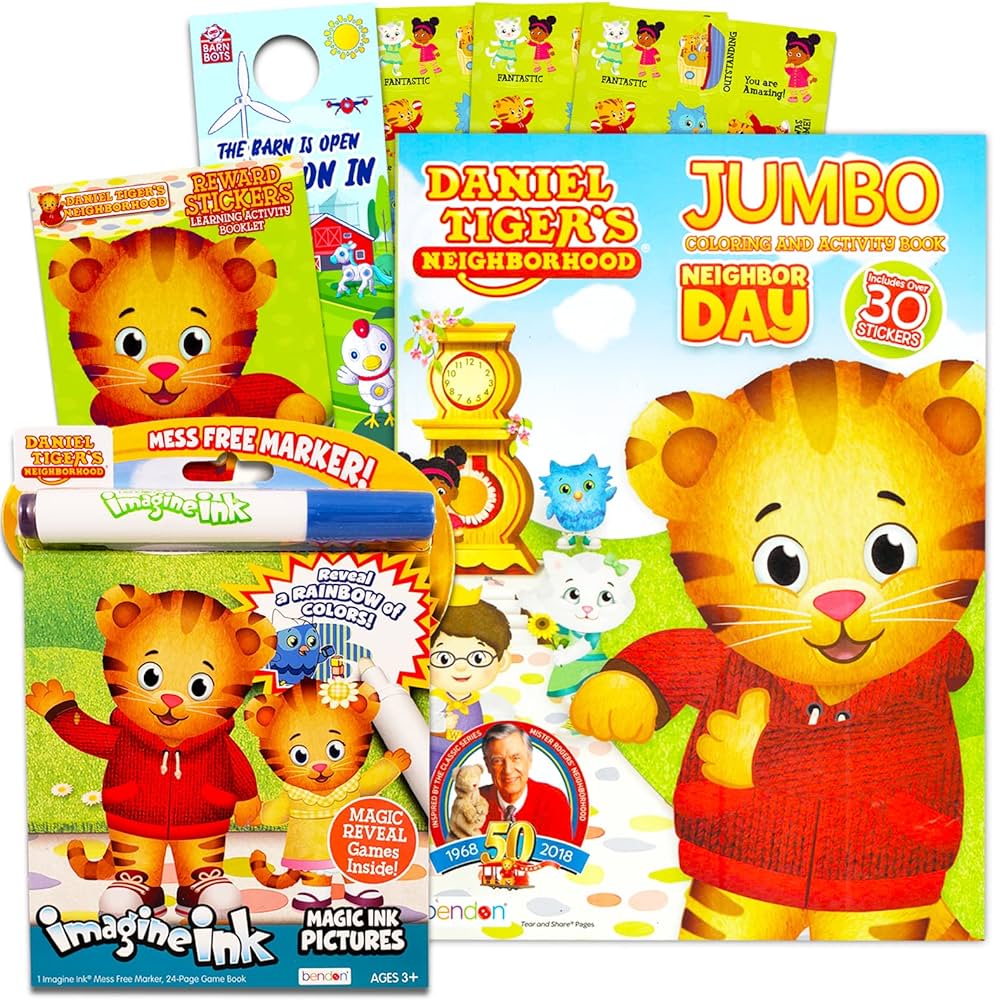 Daniel tiger coloring book set for kids toddlers