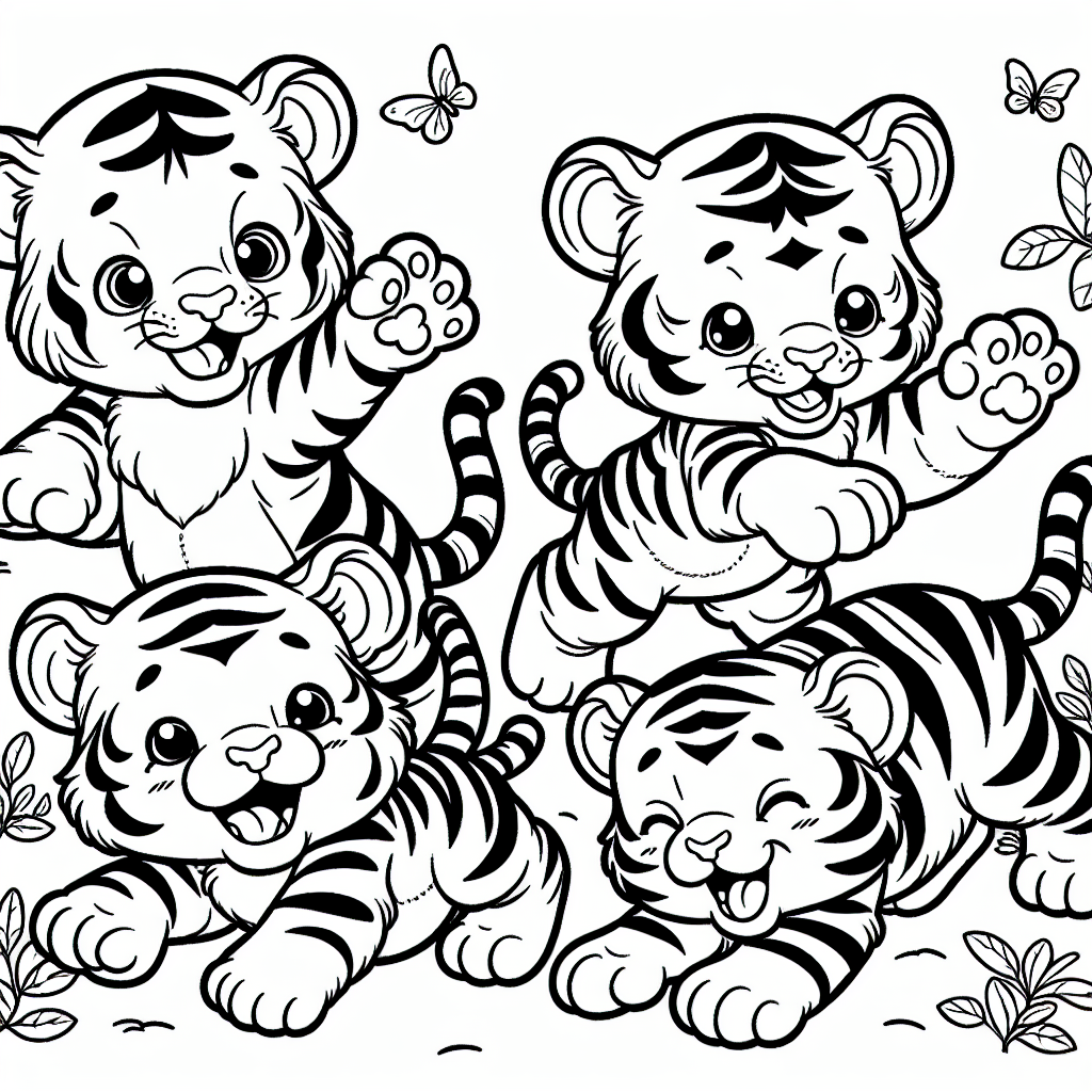 Cute tiger coloring pages