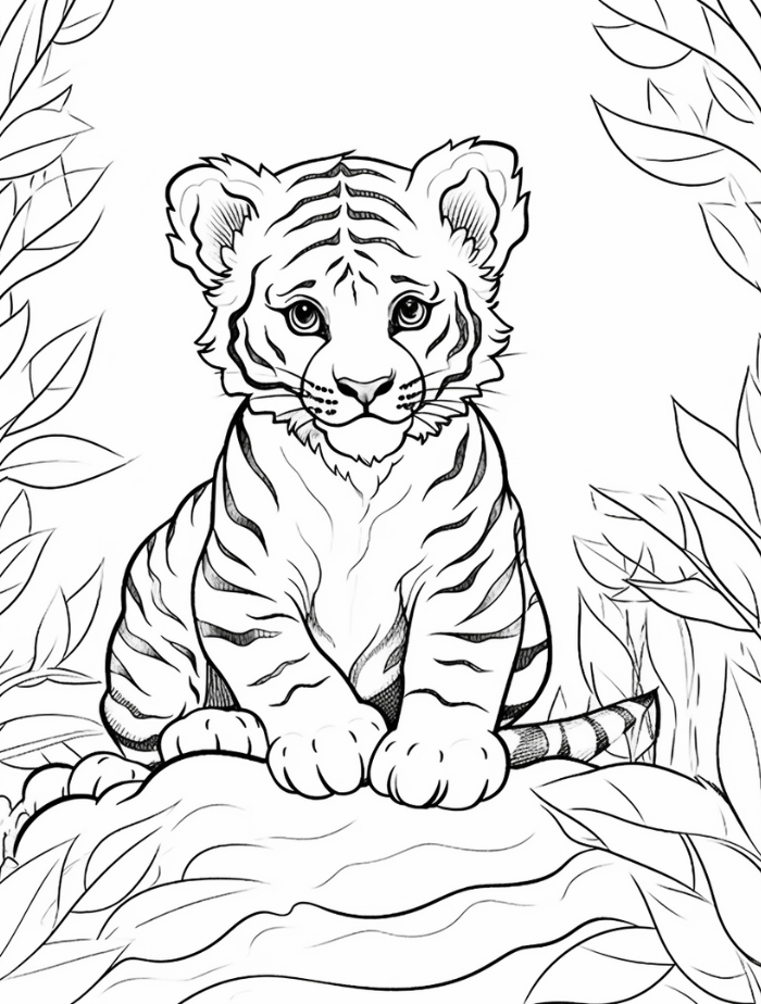 Tiger coloring pages hue therapy