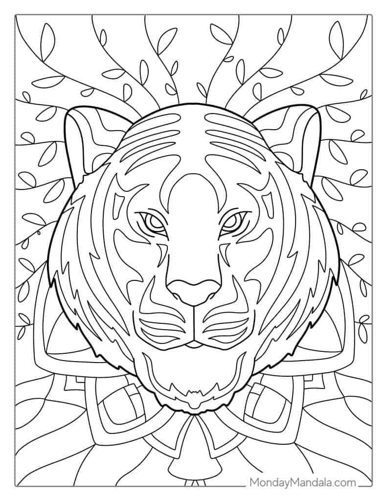 Tiger coloring pages free pdf printables