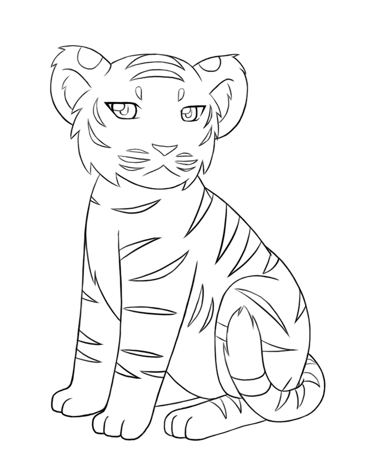 Free printable tiger coloring pages for kids