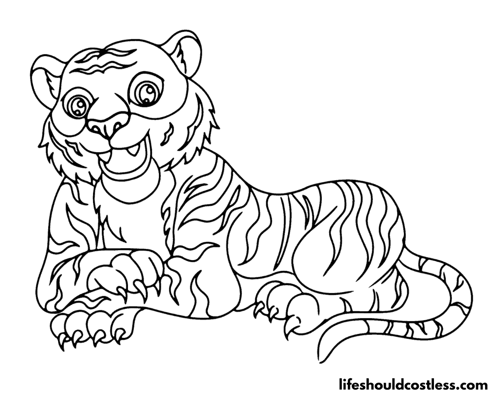 Tiger coloring pages free printable pdf templates