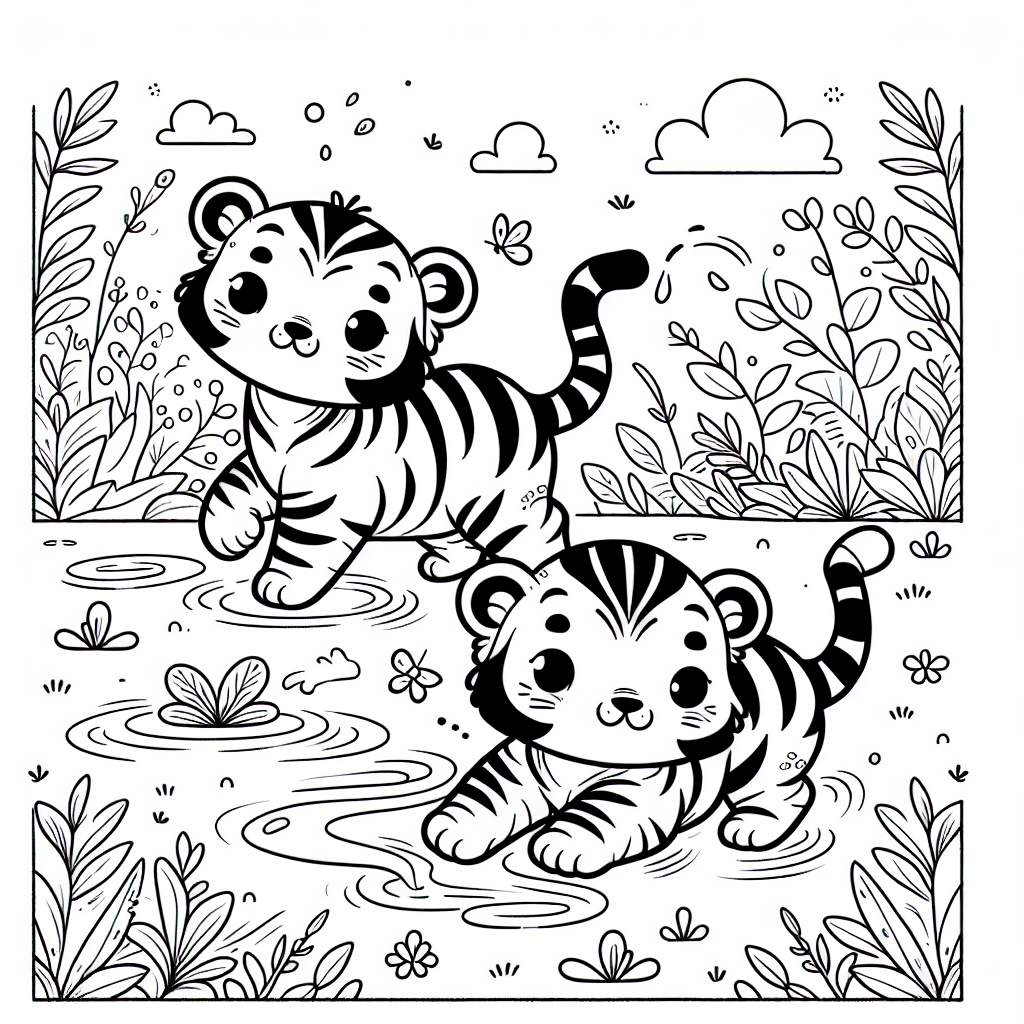 Cute tiger coloring pages