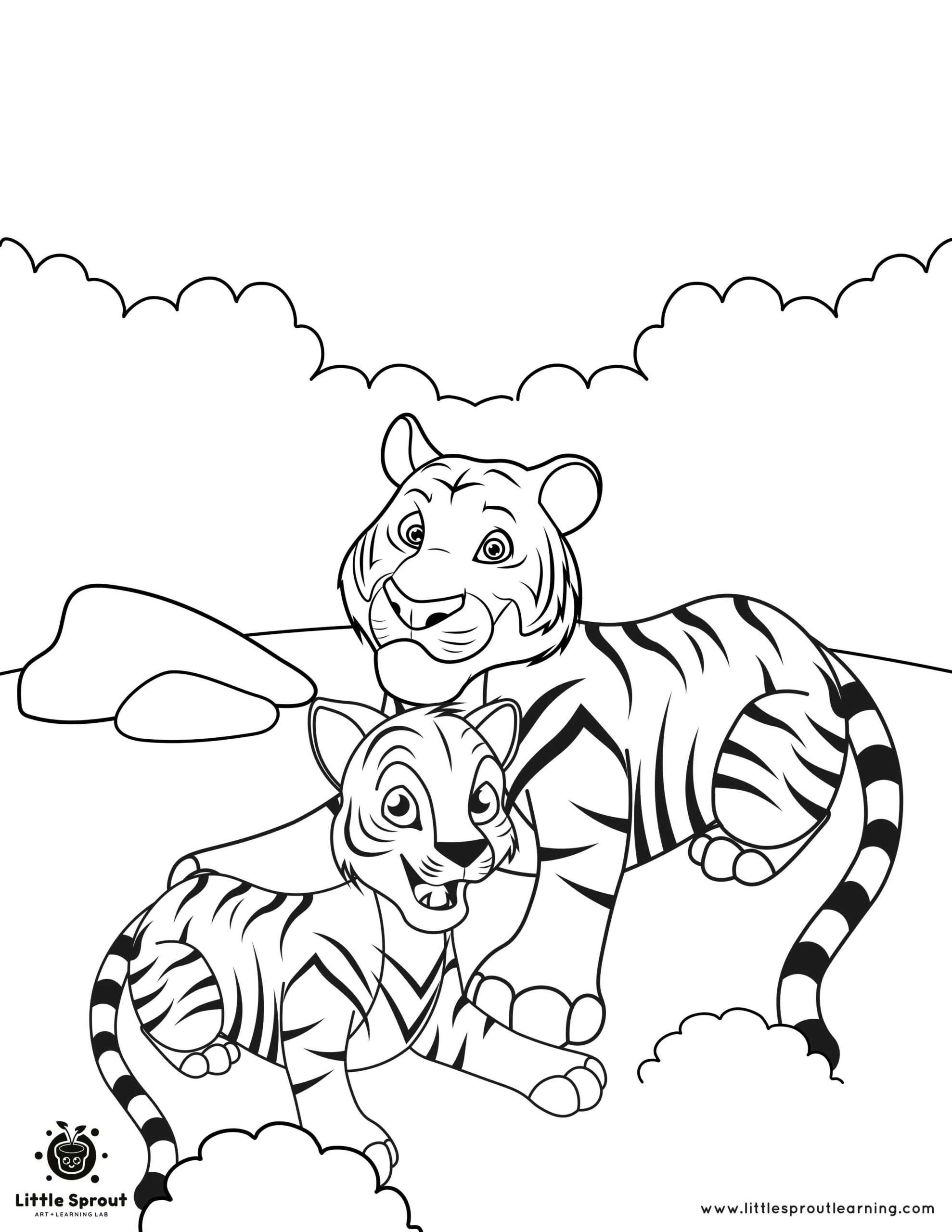 The best tiger coloring pages little sprout art