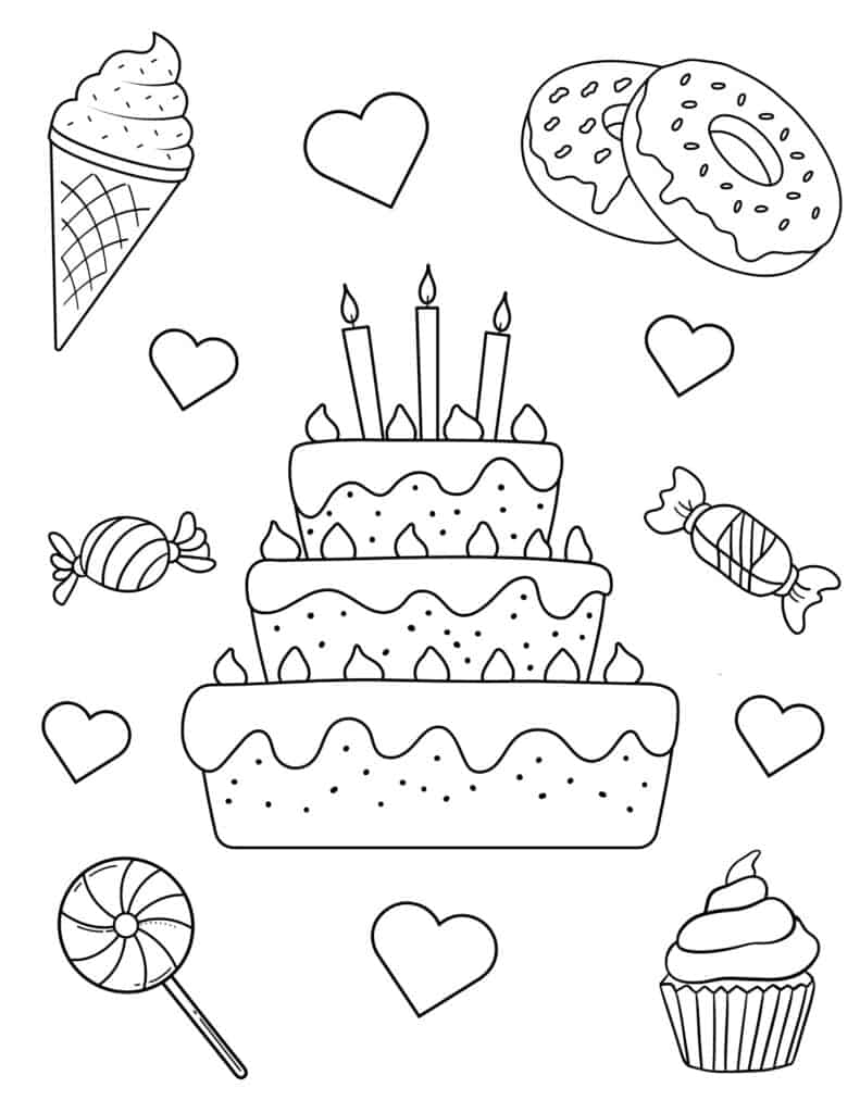 Free printable happy birthday coloring pages for kids