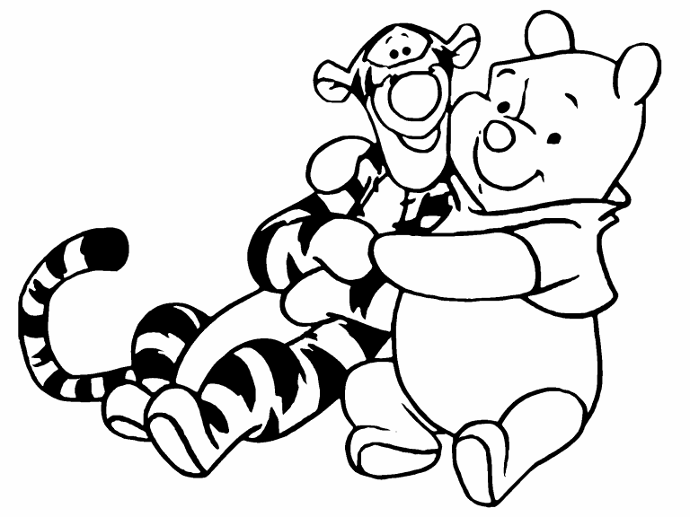 Free coloring page apr tigger and pooh