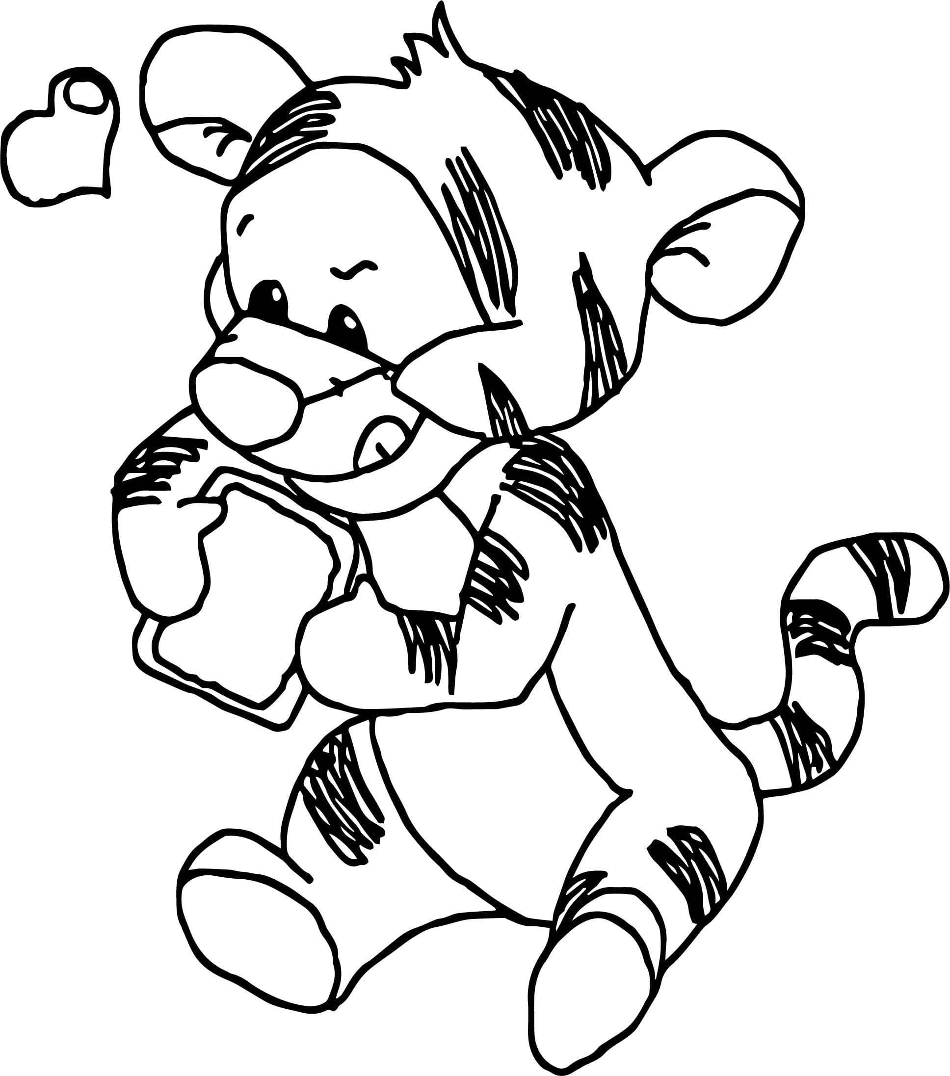 Print cute tigger coloring page