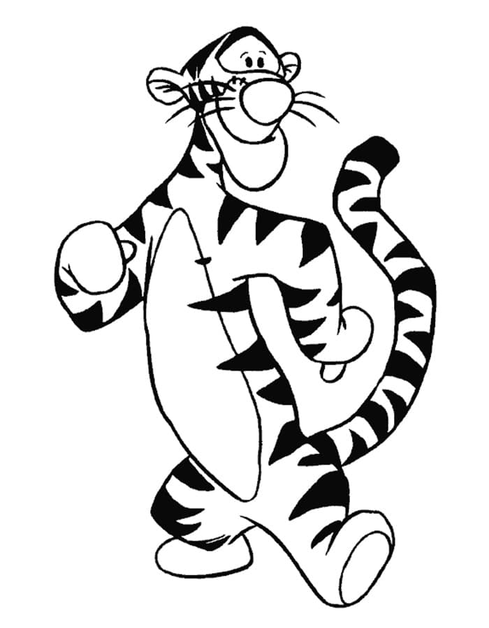 Tiger from winnie the pooh dancing coloring page